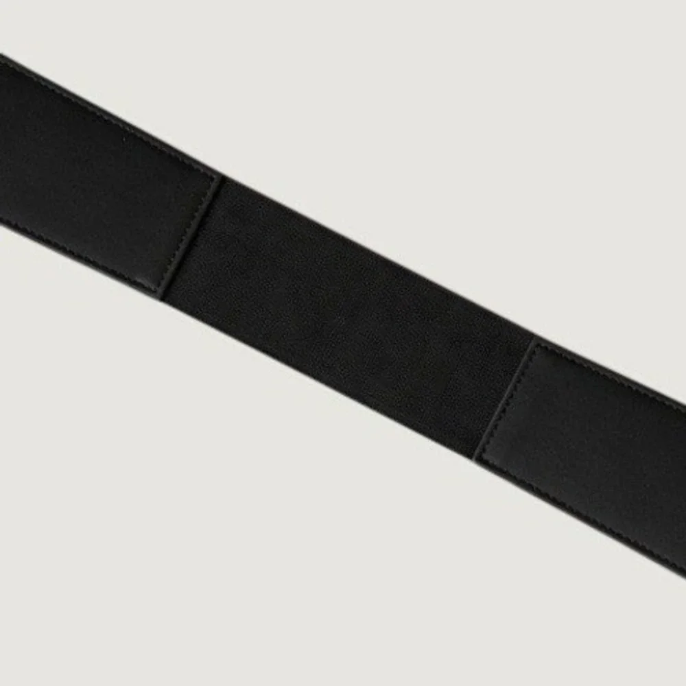 House of Harlow Leather Stretch Belt Wide Black Cinch Waist Boho Chic